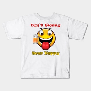 Smiley Face Beer Happy Kids T-Shirt